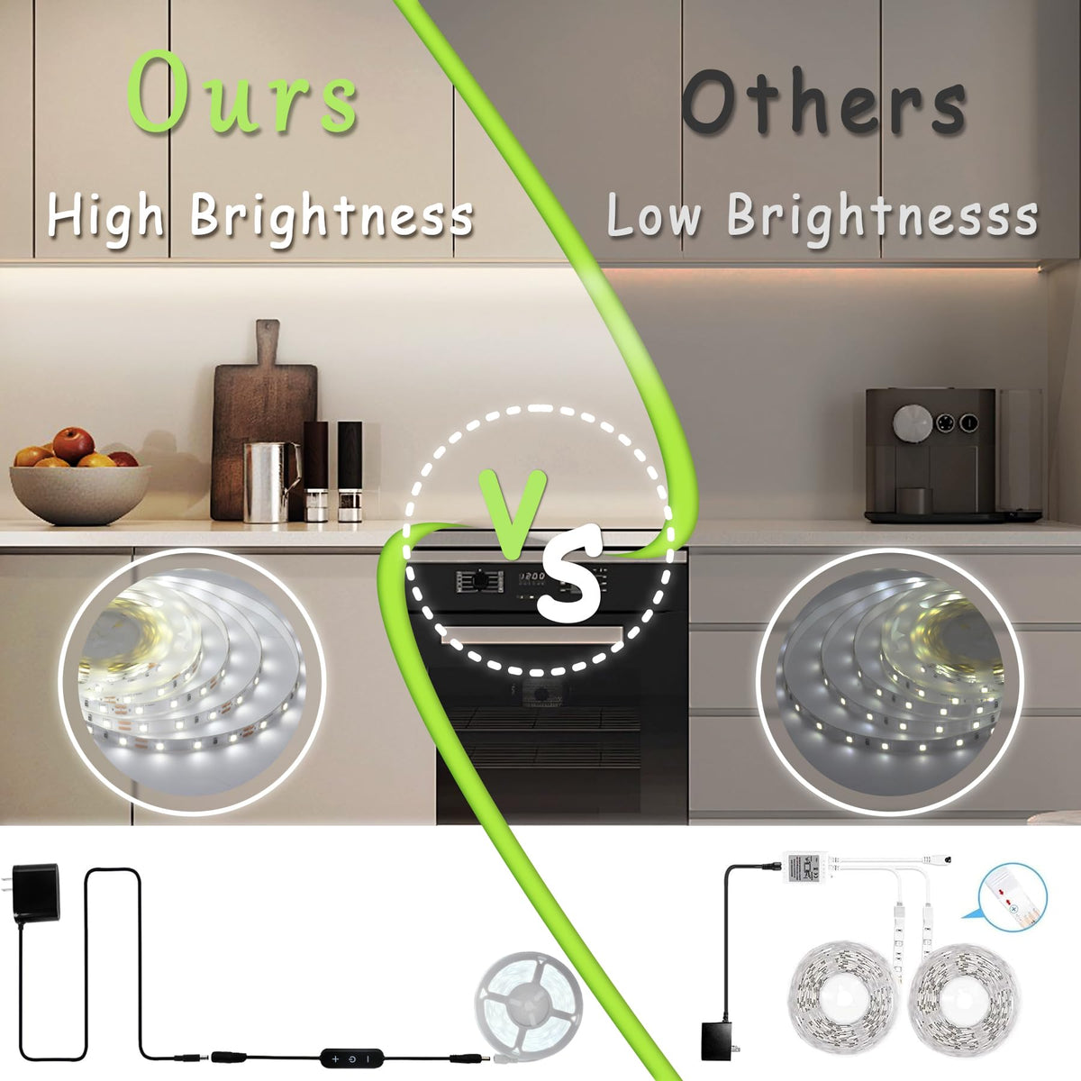 Aalnfe 60 LEDs/m close-up showing uniform brightness.