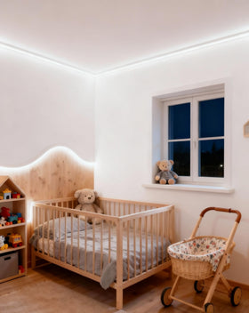 Stair step illumination using Aalnfe LED strip for safer routes at night.