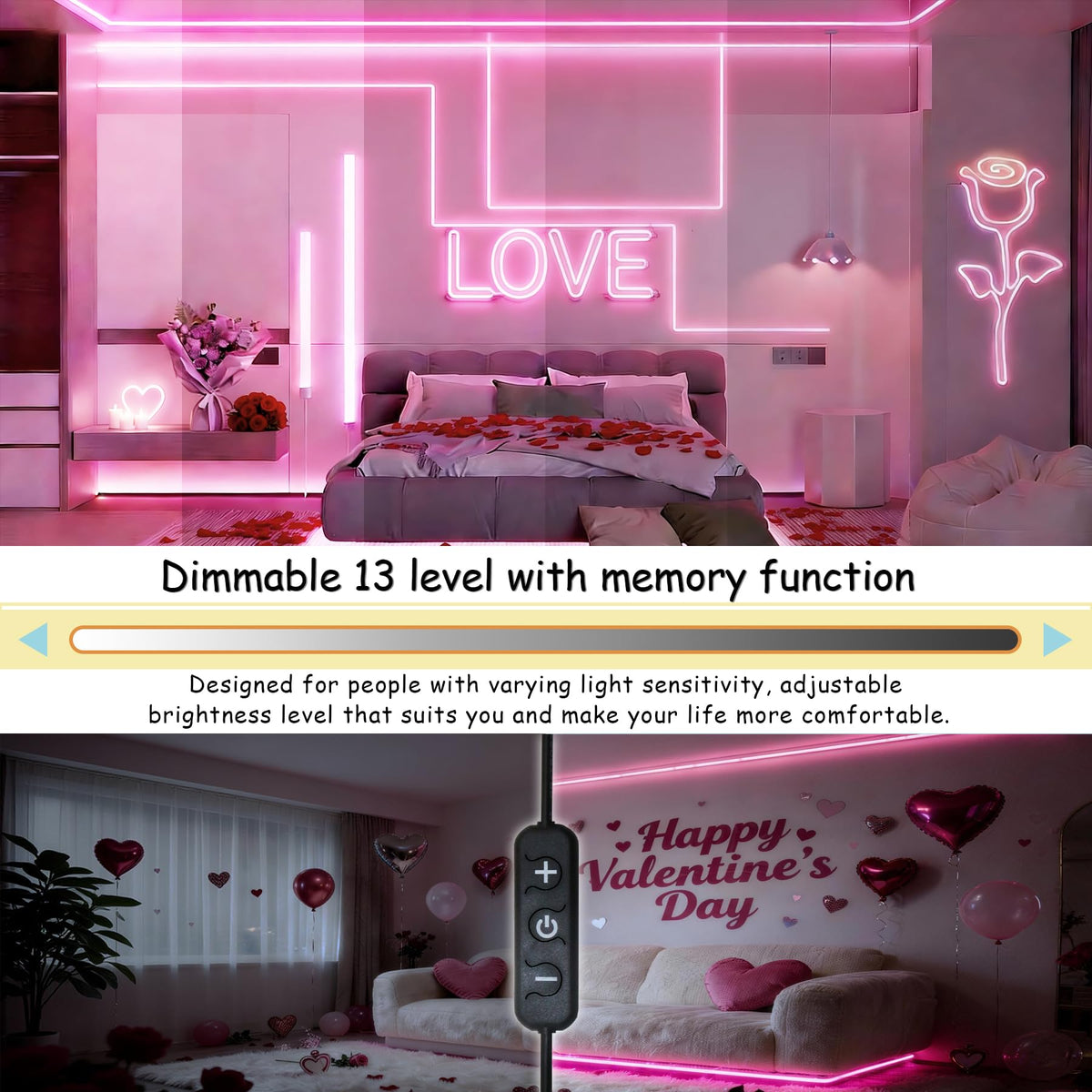 Aalnfe pink LED strip in a baby room offering soft glow for bedtime routines