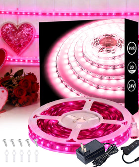 Aalnfe pink LED strip in living room providing smooth, colorful lighting for cozy evenings