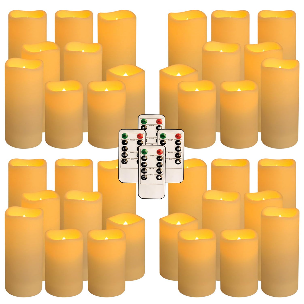 Aamdkcyu 36-pack flameless candles with remote control for outdoor ambiance