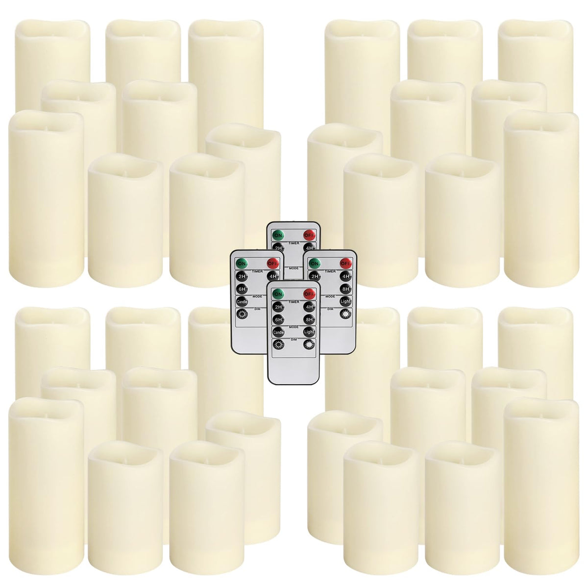 Aamdkcyu three-size candles (4in, 5in, 6in) for varied displays