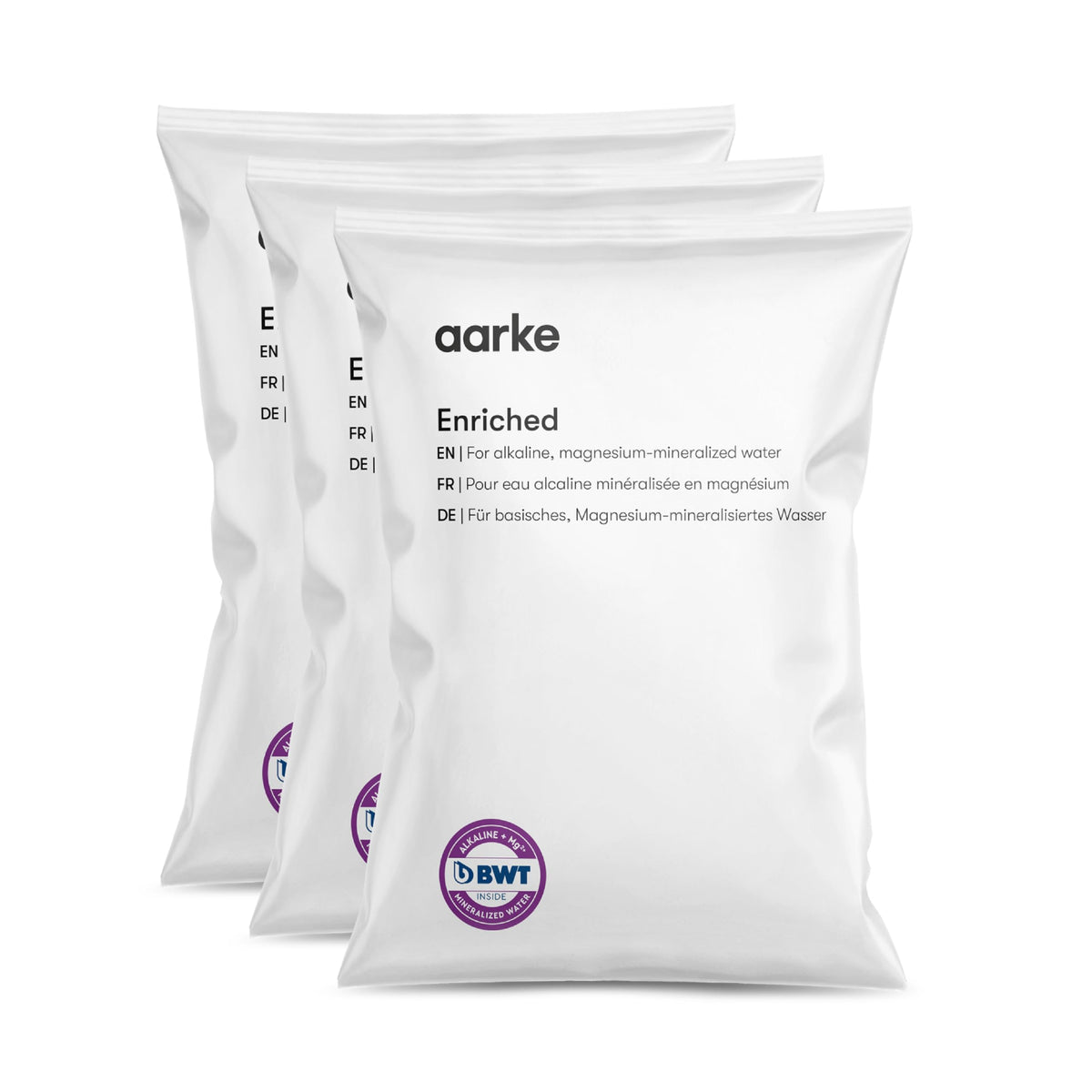 Glass of alkaline water produced with Aarke enriched minerals for a smoother taste.