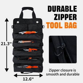 AASTT roll-up bag unrolled showing organized pockets