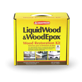Abatron LiquidWood epoxy resin bottle for wood hardening.