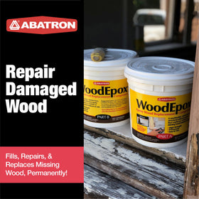 Abatron WoodEpox Kit mixing step highlighting smooth epoxy for precise repairs