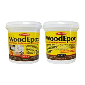 Abatron WoodEpox Kit unboxing scene showing a ready-to-use wood repair toolkit