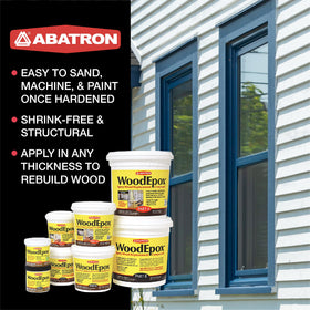 Abatron WoodEpox wood repair for windows using shrink-free, structural filler