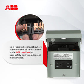 ABB TFN60RGFRCP weatherproof metal enclosure resists harsh outdoor conditions