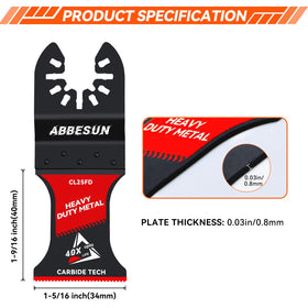 Abbesun carbide oscillating blade hard metal cutting handles tough material