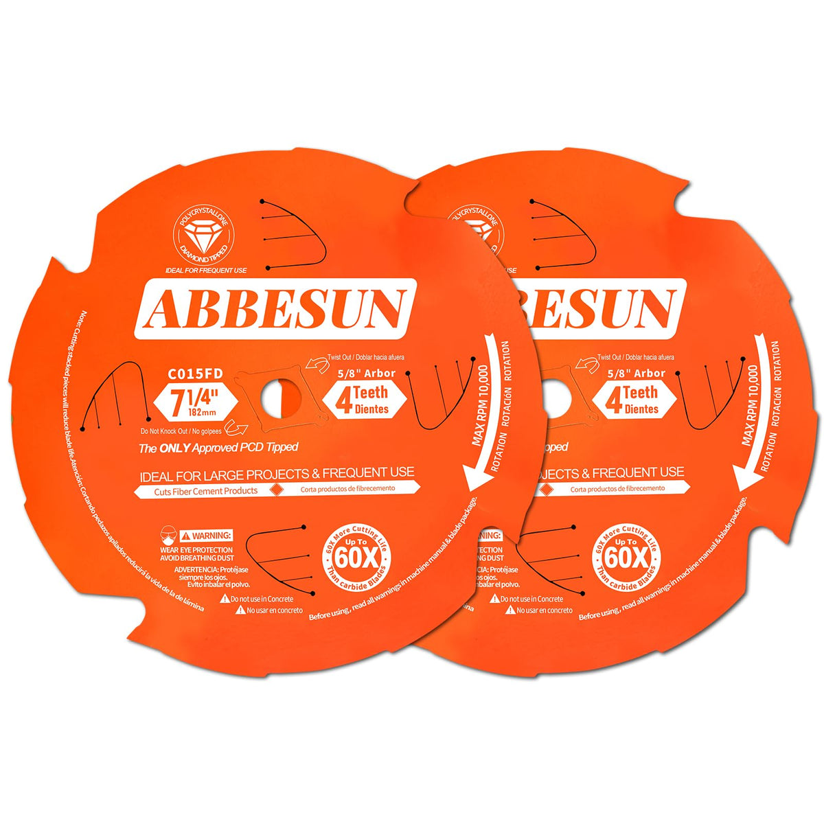 Abbesun D0704DH 2-pack blades for fiber cement cutting