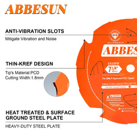 Abbesun D0704DH laser-cut thin kerf for precise cuts