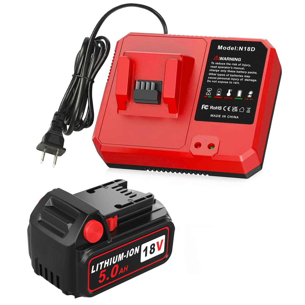 Abeden 18V 5.0Ah battery powering Milwaukee tools with extended runtime