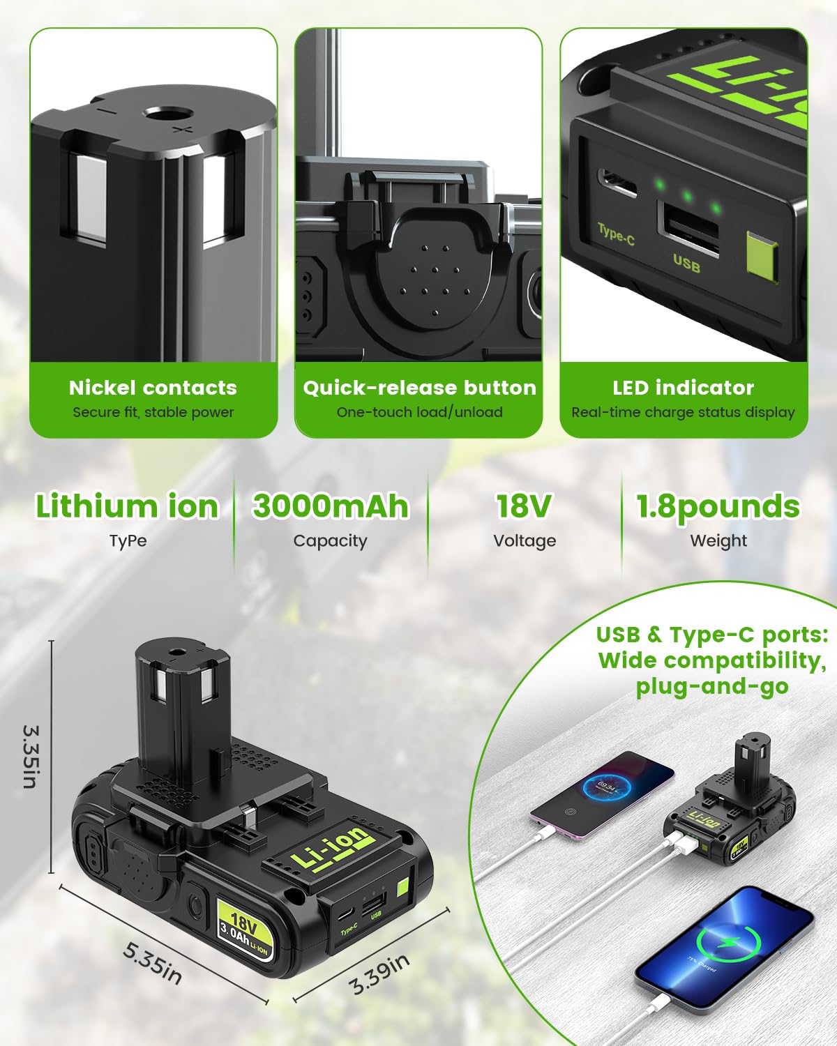 Abeden LED charging status indicators for real-time monitoring.