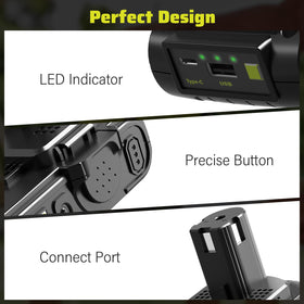 Abeden LED power indicator shows remaining charge at a glance