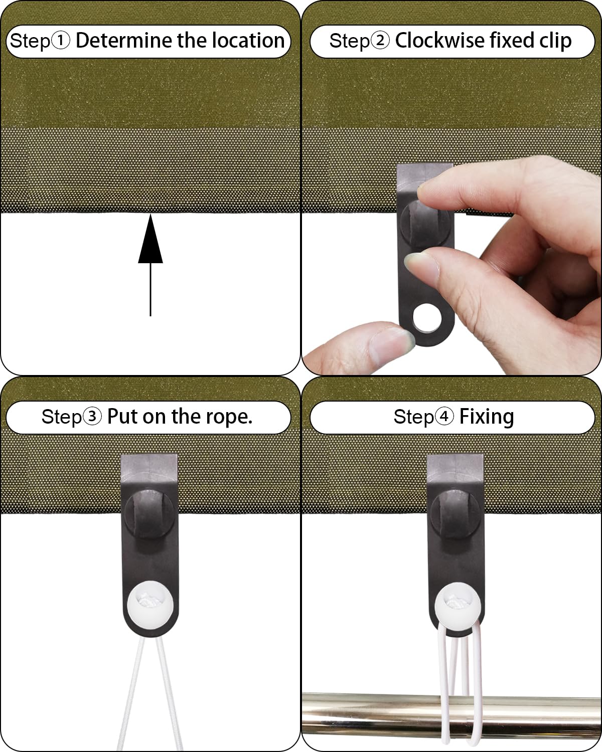 ABINLIN bungee cords in tarp and tent setup for stability.
