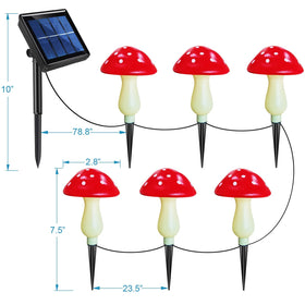 Abkshine solar mushroom lights 6 LED adds effortless energy-efficient illumination for patios