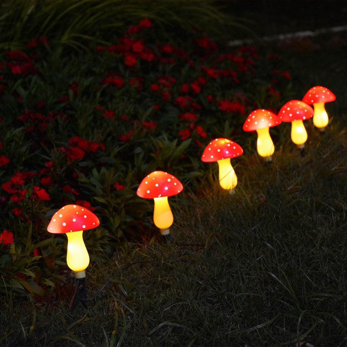 Abkshine waterproof mushroom lights tolerate rain and splashes for durable outdoor ambiance
