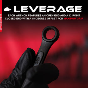 ABN 15-degree offset wrenches deliver extra leverage.