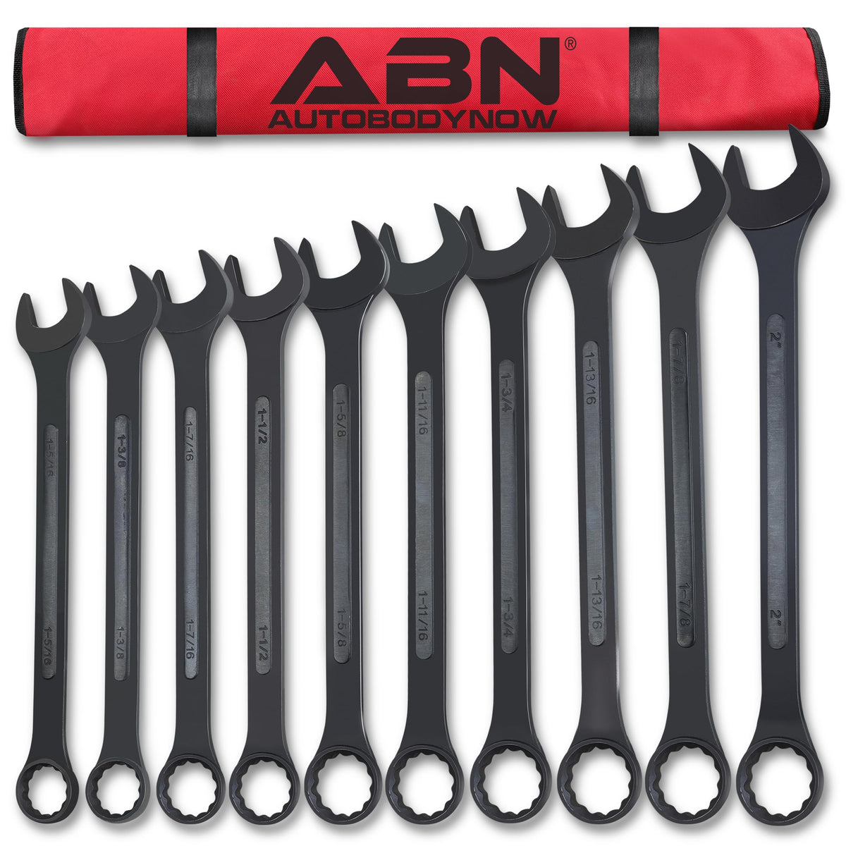 ABN large wrench set with open and box ends for versatile fastening tasks.