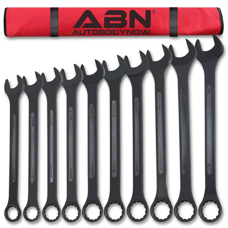 ABN large wrench set with open and box ends for versatile fastening tasks.