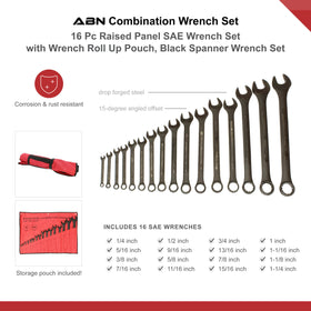 ABN SAE wrenches labeled 1/4 to 1-1/4 inch for broad coverage