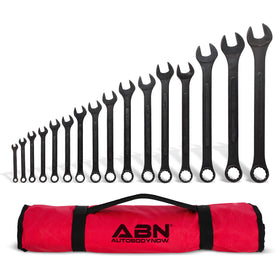 ABN 16-piece SAE wrench set ready for automotive repairs.