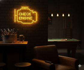 Abooly LED Garage Sign Yellow provides cool-to-touch lighting and ambiance.