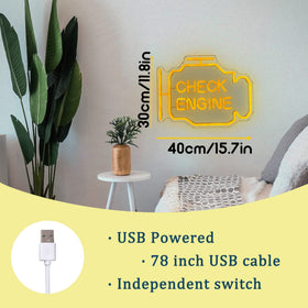 Abooly USB-Powered Neon Sign plugs into any standard USB.