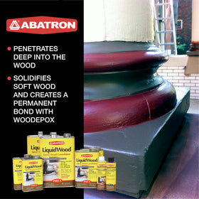 Abatron LiquidWood application on a beam illustrating indoor and outdoor use.