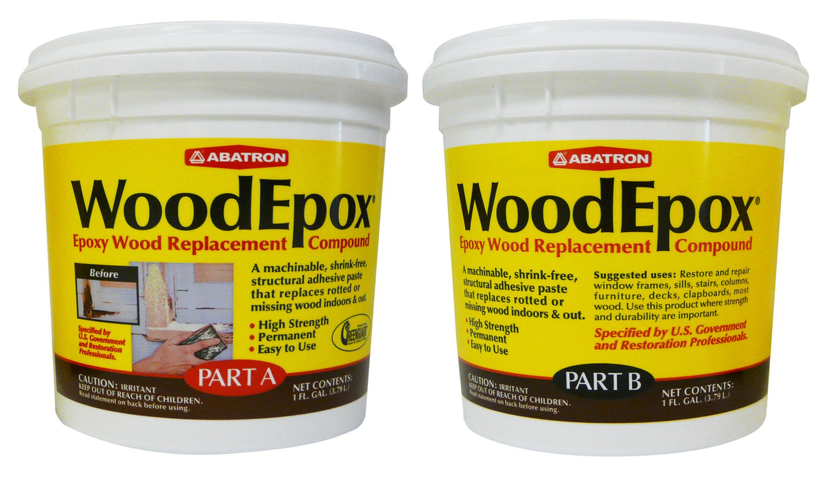 Abotron Woodepox Kit 2gl ready for repairing wood cracks and holes with seamless finish