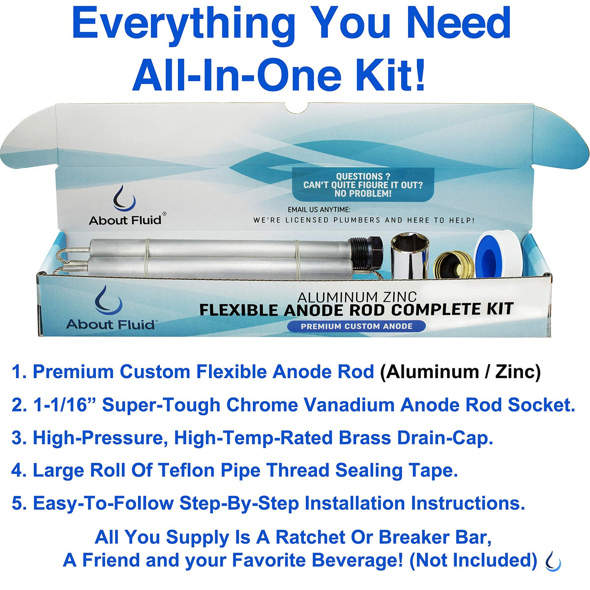 About Fluid 44-inch flexible rod segments fit water heaters