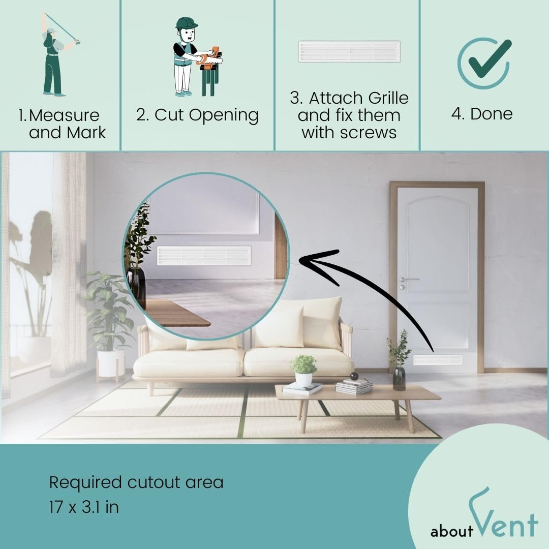 ABOUT VENT packaged screws included for easy door vent installation