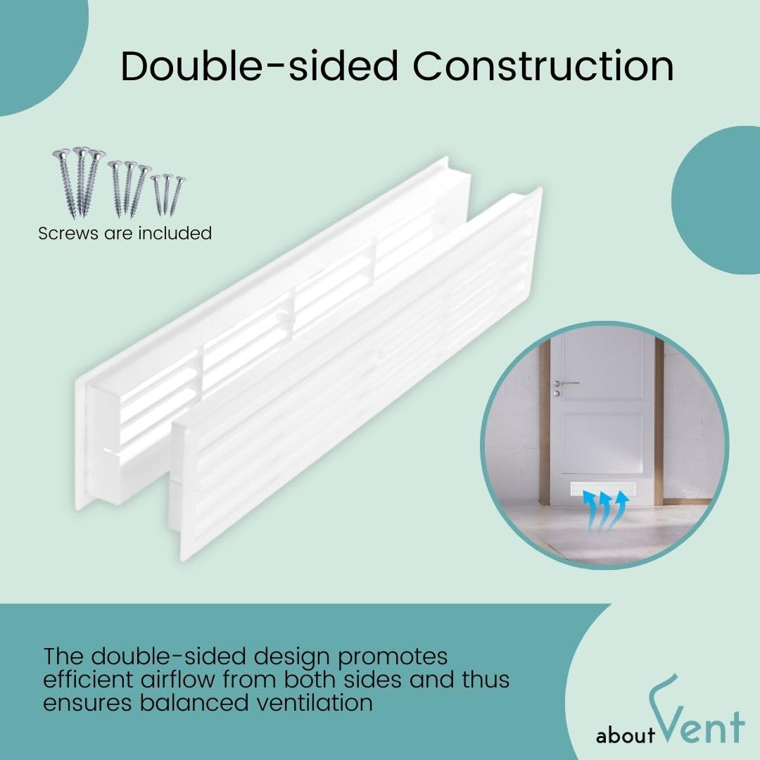 ABOUT VENT two-sided louvers vent white in use promotes balanced airflow