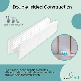 ABOUT VENT two-sided louvers vent white in use promotes balanced airflow