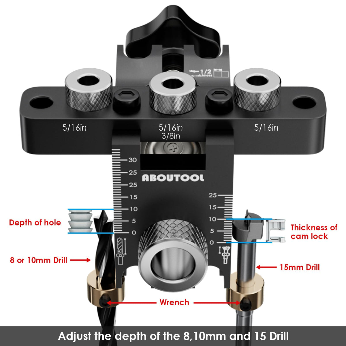 Aboutool portable dowel jig organizer bag keeps tools organized on site