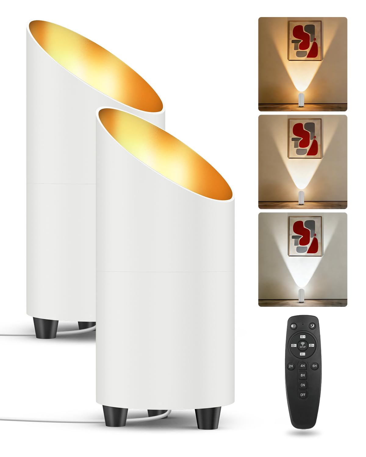 Abovizo 2-pack uplighting indoor remote enhances wall decor with focused light.