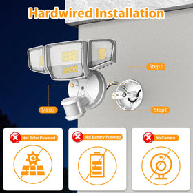 Abovizo four-head motion flood light with adjustable angles for wide yard coverage