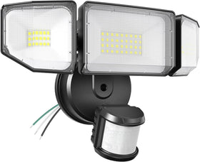 Abovizo 85W motion sensor outdoor light front view showing bright daylight illumination