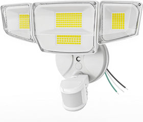 Abovizo 90W LED security light at the front door providing bright entry illumination