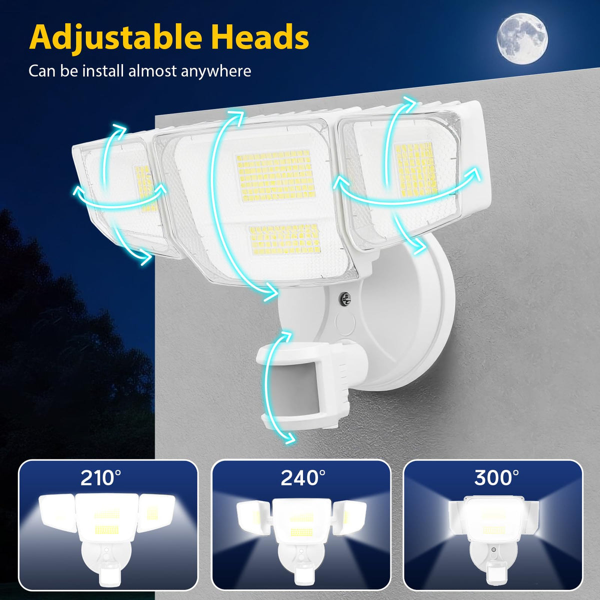 Abovizo dusk-to-dawn mode automatically lights at night and adapts at dawn