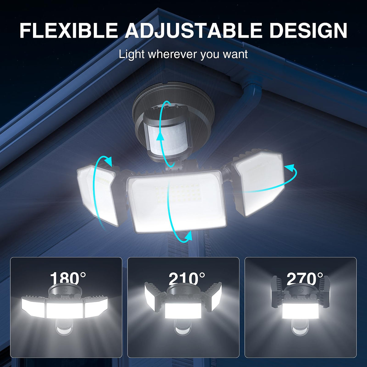 Abovizo wide coverage for porch, driveway, and garage areas