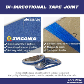 Abrasticle belt features a smooth seam for uninterrupted sanding and consistent results.