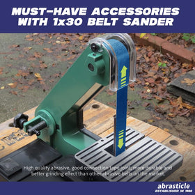Abrasticle professional grade sanding belts provide consistent grit performance across projects.