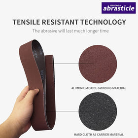 abrasticle sanding belts 400 grit for final finish on glass or stone.