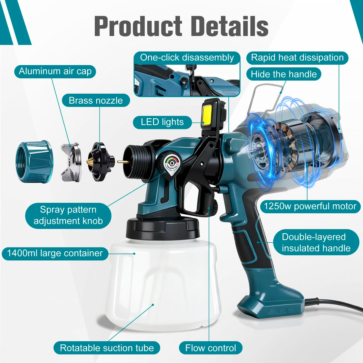 ABSGEEGA sprayer shows six brass nozzles for versatile projects.