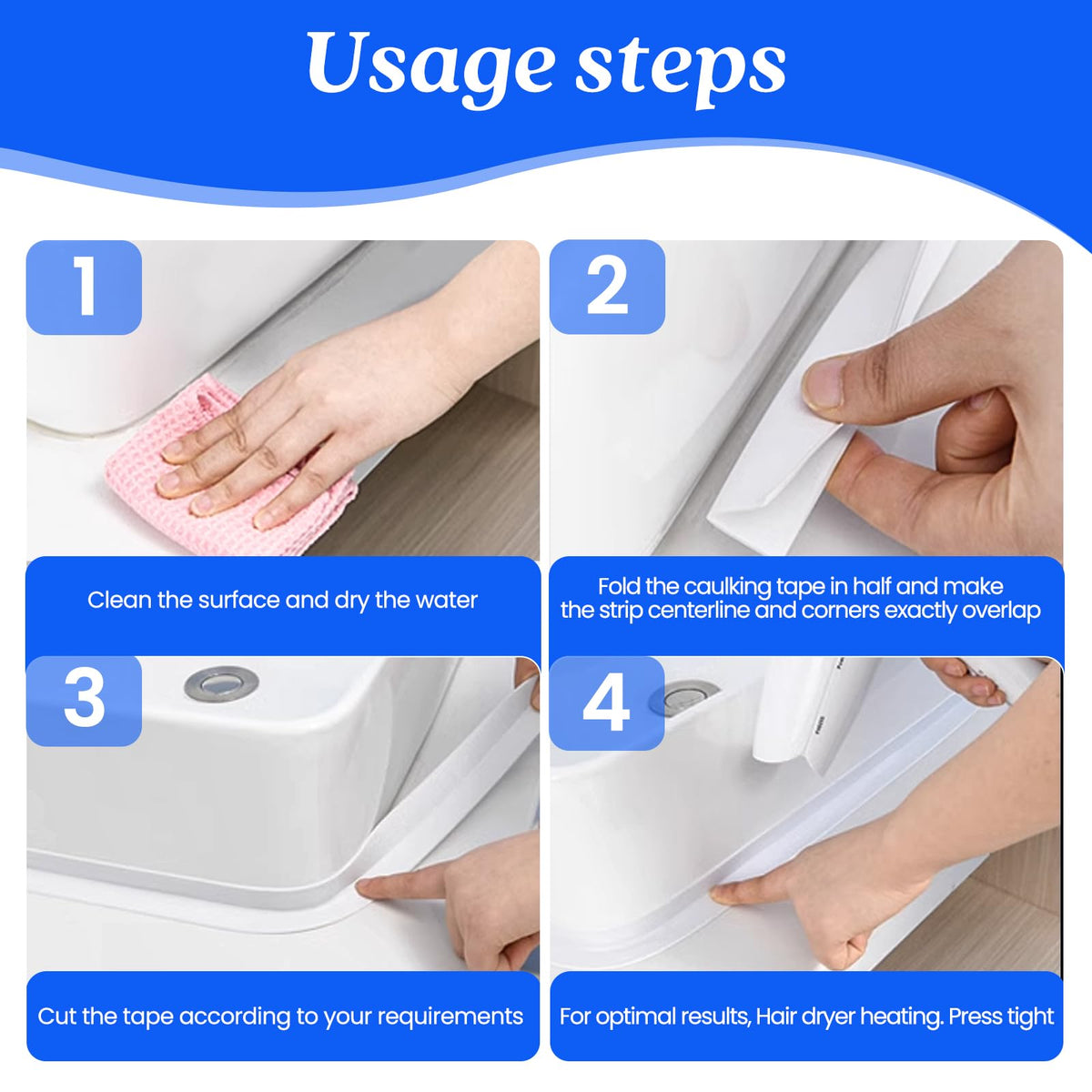 ABSOFINE caulk tape bathtub edge delivers smooth, precise finishes.