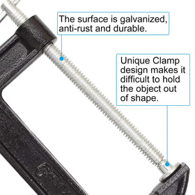 ABuff clamp with forged steel vise maintains a firm grip