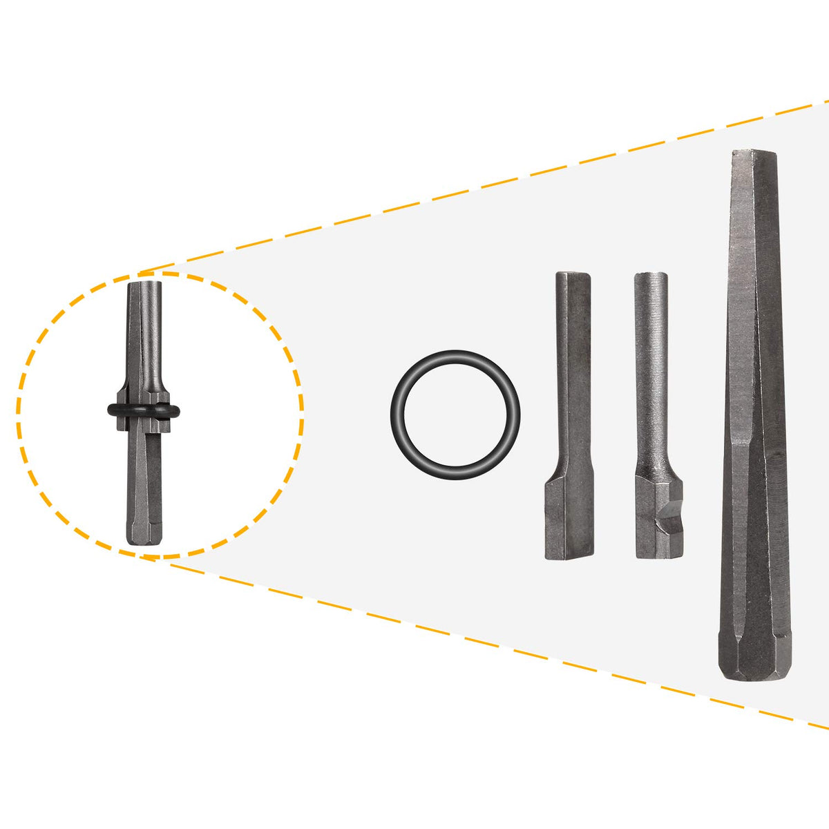 ABuff stone-splitting toolkit in action on granite or concrete surfaces.