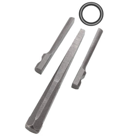 ABuff wedge and feather shims support controlled splitting with protective measures.